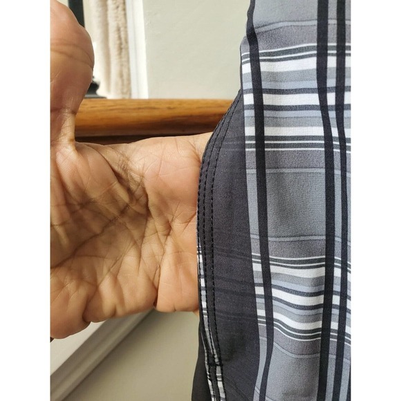 Roundtree & Yorke Men's Gray Plaid Polyester Pull On Stretch Swimwear Shorts M - Picture 5 of 12